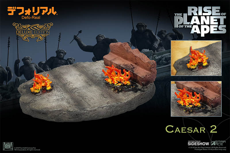 Star Ace Toys Soft Vinyl Defo-Real Series Rise of the Planet of the Apes Caesar Spear Version Deluxe Vinyl Statue
